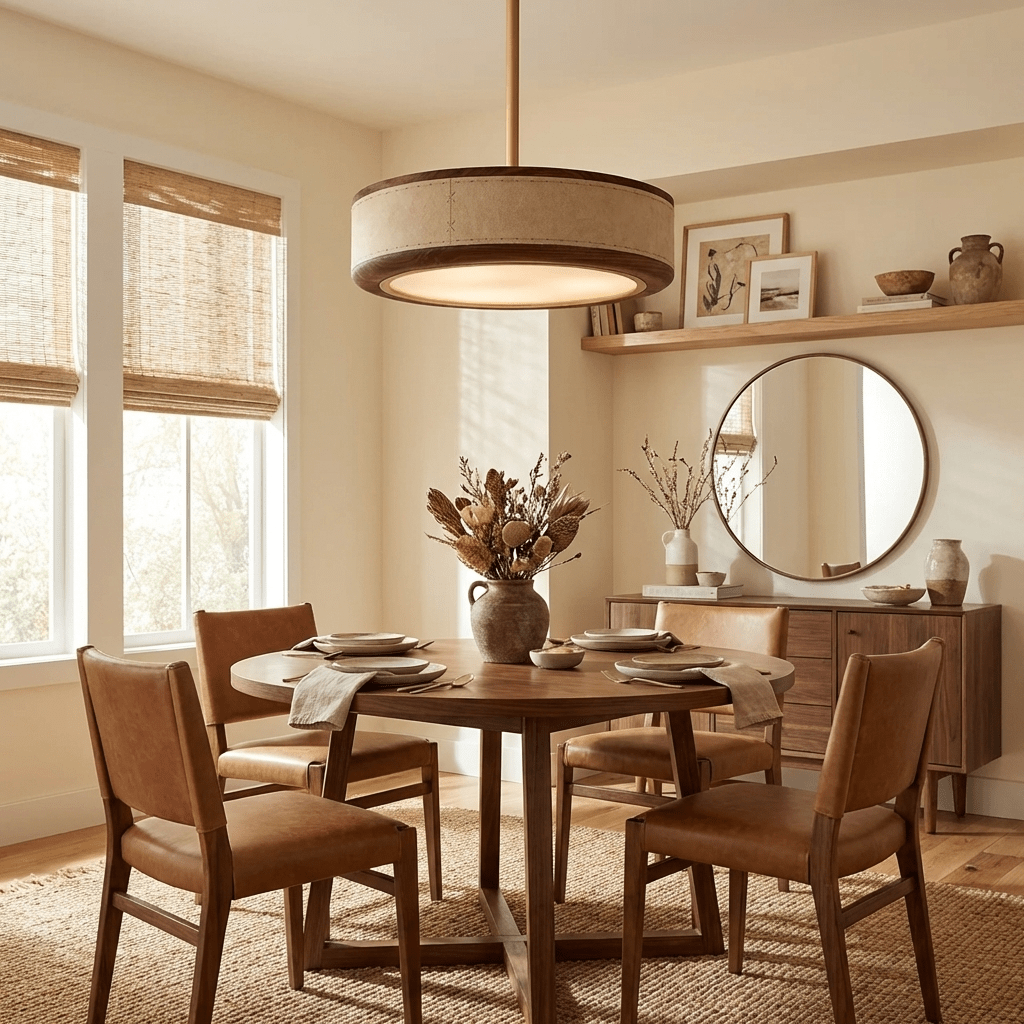 Artisan Leather Ceiling Light with Brass Accents for Modern Interiors