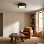 Artisan Leather Ceiling Light with Brass Accents for Modern Interiors