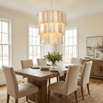 Cascara Shell Chandelier – Natural Layered Pendant Light for Dining & Living Rooms