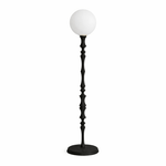 Elowen Sculpted Wood Floor Lamp with Fabric Shade for Living Room & Bedroom