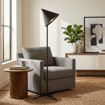Vero Sculptural Wood Floor Lamp with Tripod Base
