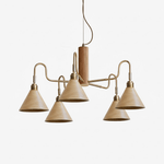 Bravik Wood Chandelier – Modern Brass & Wood Pendant Light