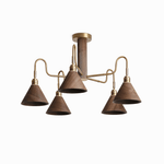 Bravik Wood Chandelier – Modern Brass & Wood Pendant Light