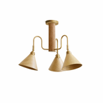 Bravik Wood Chandelier – Modern Brass & Wood Pendant Light