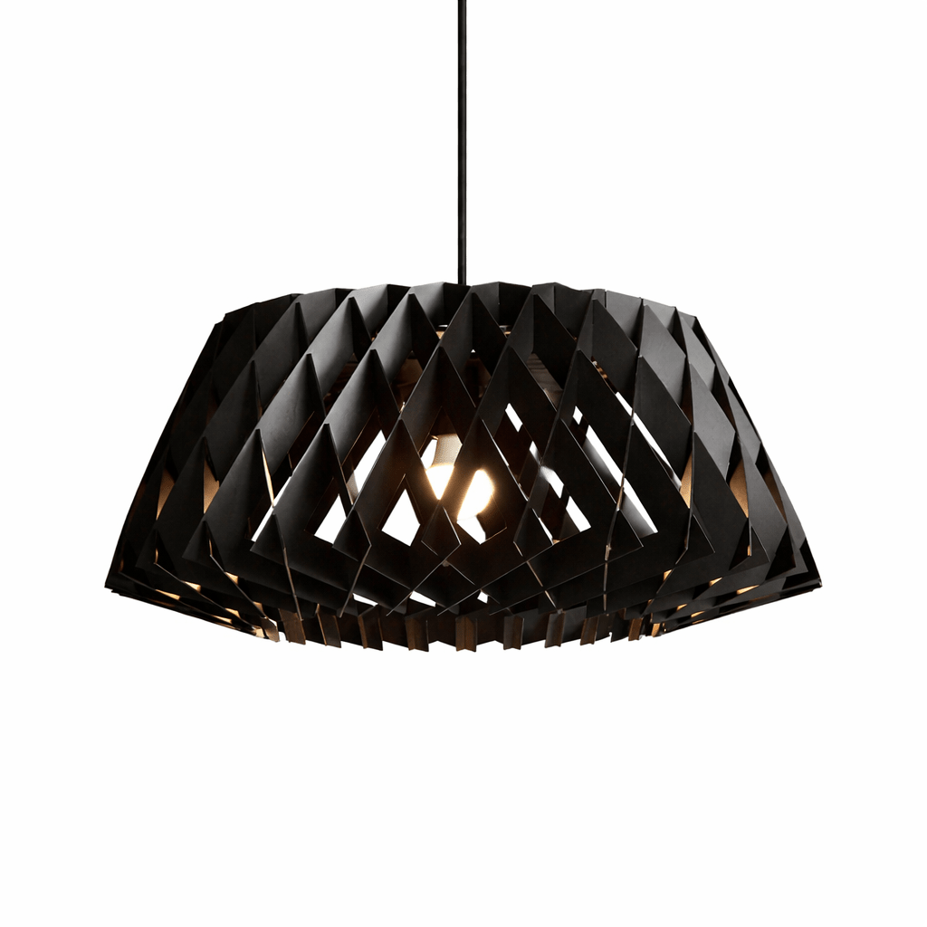 Origami Wood Pendant Light – Geometric Designer Hanging Lamp for Dining & Living Spaces