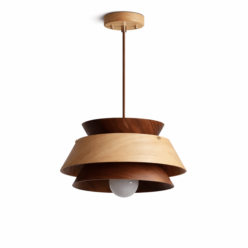 Torven Wood Pendant Light – Sculptural Layered Wooden Shade for Dining & Living Spaces