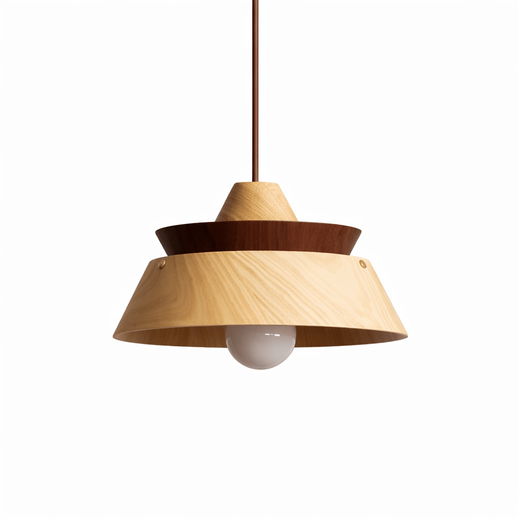 Torven Wood Pendant Light – Sculptural Layered Wooden Shade for Dining & Living Spaces