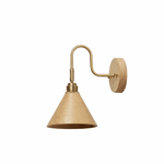 Alver Wood Wall Sconce with Brass Arm – Modern Natural Lighting