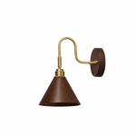 Alver Wood Wall Sconce with Brass Arm – Modern Natural Lighting