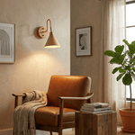 Alver Wood Wall Sconce with Brass Arm – Modern Natural Lighting