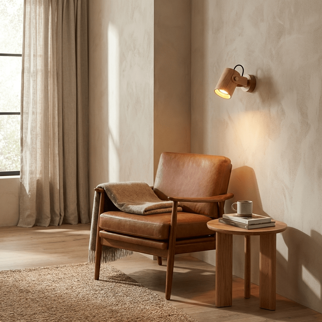 Brinka Wood Wall Spotlight – Scandinavian Adjustable Wall Sconce