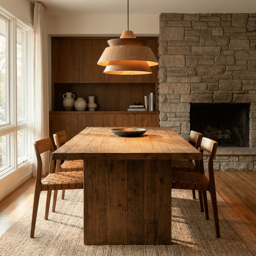 Torven Wood Pendant Light – Sculptural Layered Wooden Shade for Dining & Living Spaces