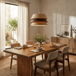 Torven Wood Pendant Light – Sculptural Layered Wooden Shade for Dining & Living Spaces