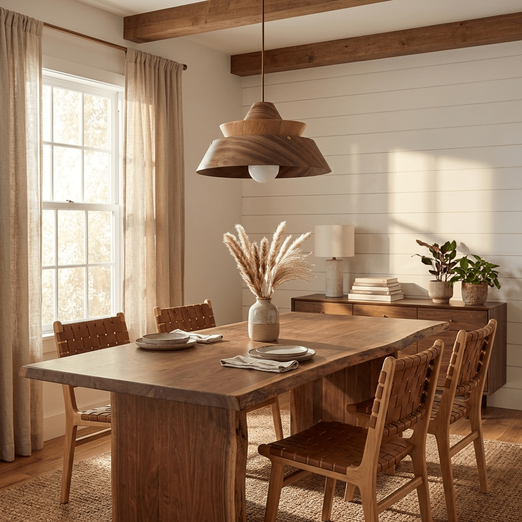 Torven Wood Pendant Light – Sculptural Layered Wooden Shade for Dining & Living Spaces