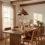 Torven Wood Pendant Light – Sculptural Layered Wooden Shade for Dining & Living Spaces