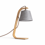 Lurien Sculptural Wood Table Lamp with Fabric Shade for Modern Interiors
