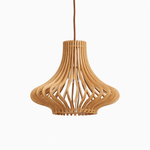 Arova Wood Pendant Light – Handcrafted Natural Wood Slat Lamp for Dining & Living Spaces