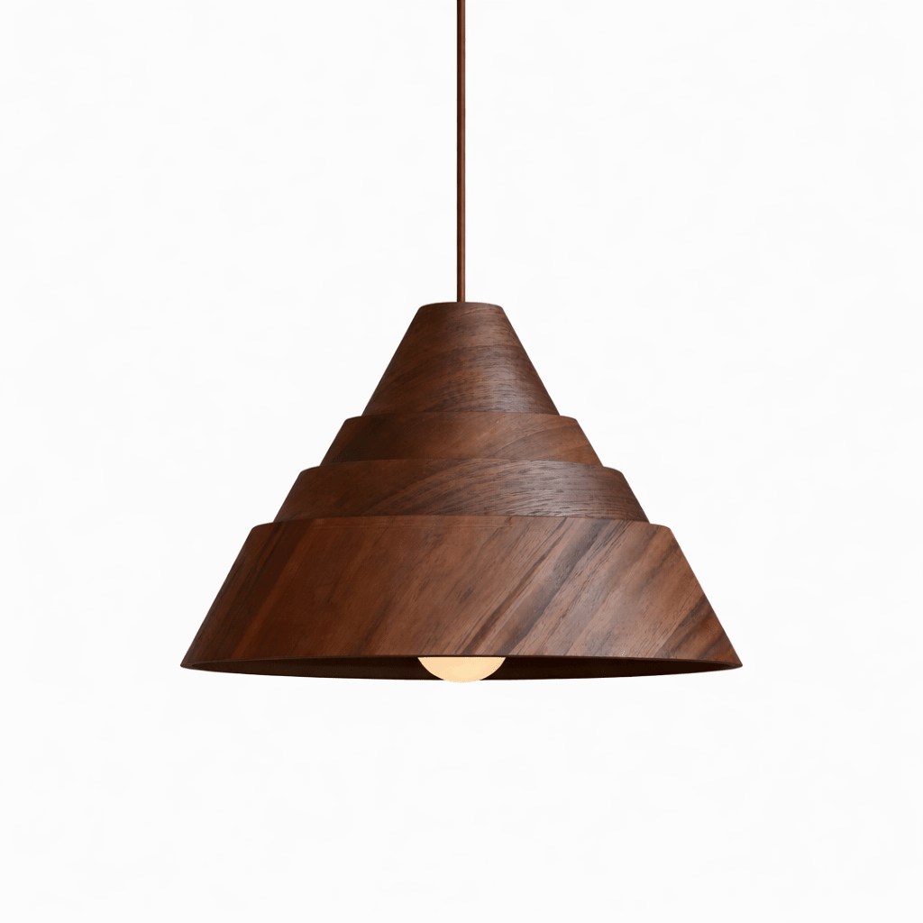 Strata Wood Pendant Light – Sculptural Layered Wood Hanging Lamp for Dining & Living Spaces