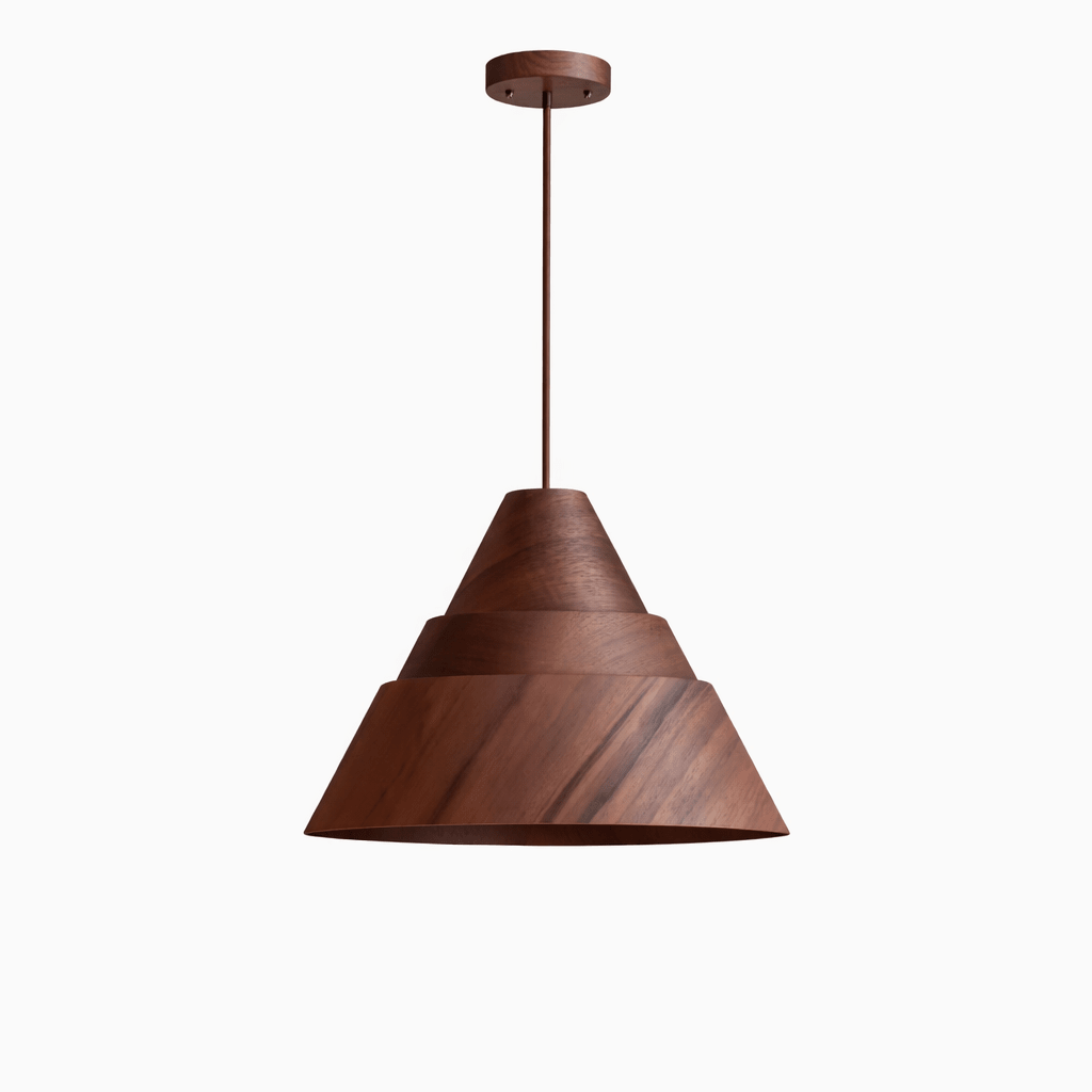Strata Wood Pendant Light – Sculptural Layered Wood Hanging Lamp for Dining & Living Spaces