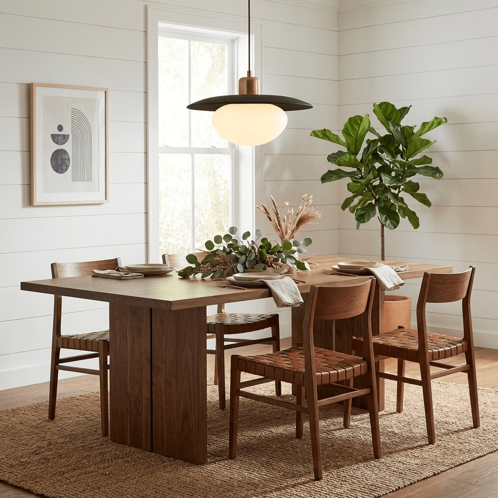 Solmere Wood Pendant Light with Frosted Glass Globe and Brass Canopy