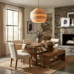 Tressa Wood Pendant Light – Layered Natural Wood Veneer Modern Hanging Lamp