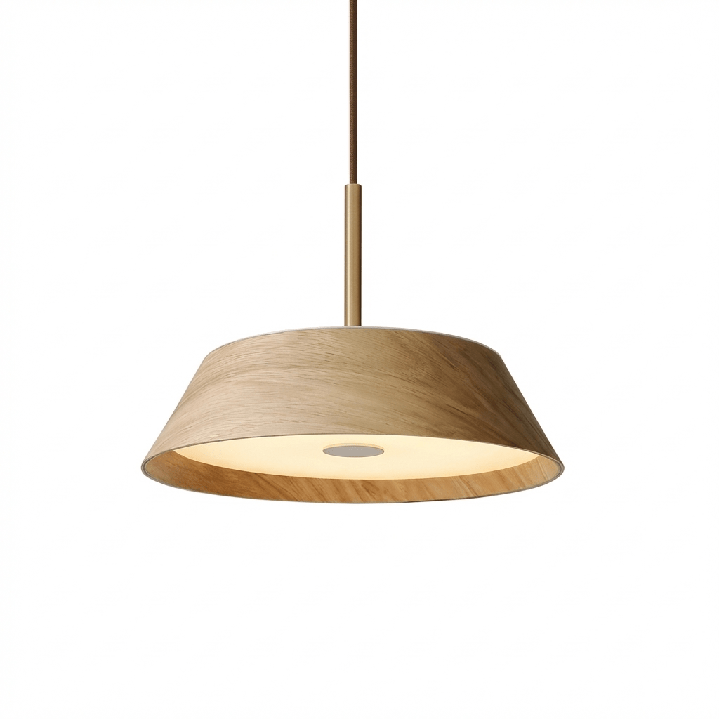 Varen Wood Pendant Light – Modern Scandinavian LED Hanging Lamp for Dining Room and Kitchen Island
