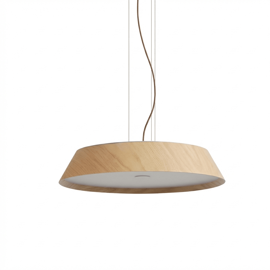 Varen Wood Pendant Light – Modern Scandinavian LED Hanging Lamp for Dining Room and Kitchen Island