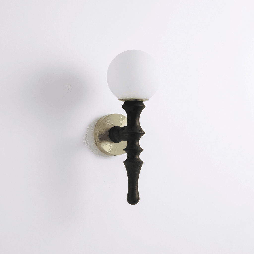 Thalor Wood Globe Wall Sconce – Handcrafted Modern Wall Light