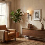 Thalor Wood Globe Wall Sconce – Handcrafted Modern Wall Light