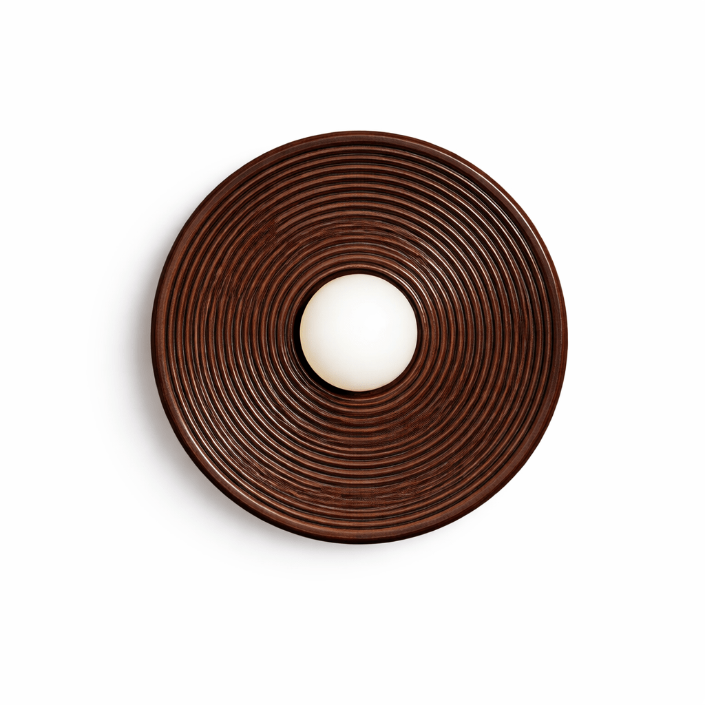 Solvara Ripple Wood Wall Sconce – Modern Sculptural Lighting
