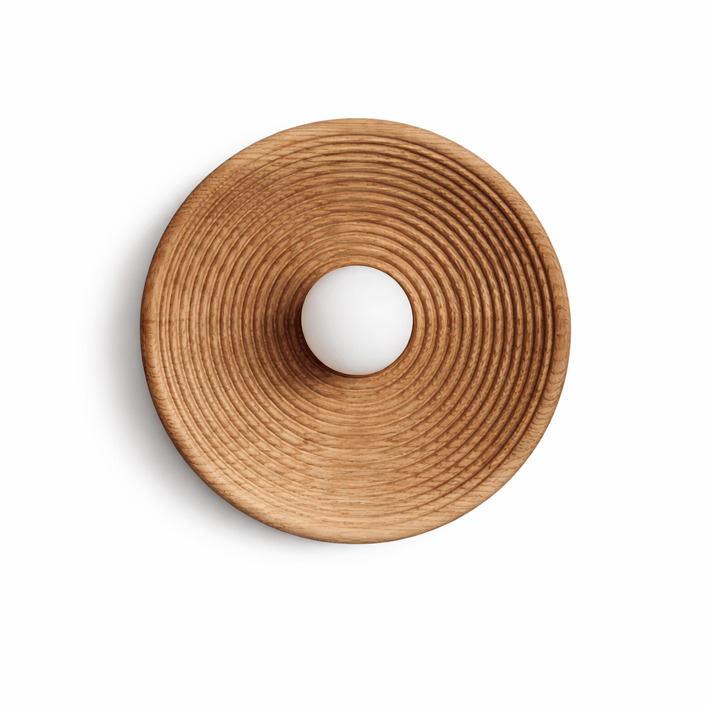 Solvara Ripple Wood Wall Sconce – Modern Sculptural Lighting