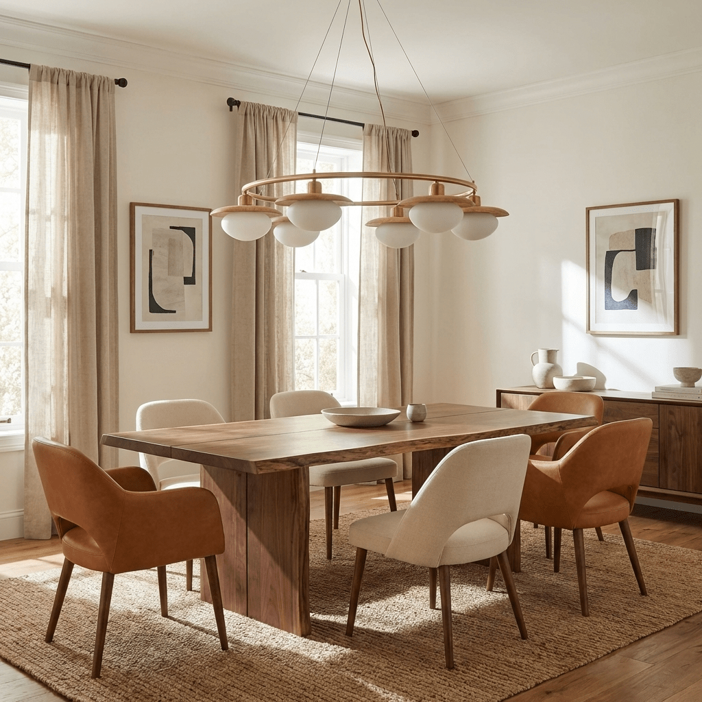 Aurelin Halo Chandelier — Modern Brass & Glass Pendant Light