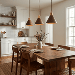 Valmere Cone Wooden Pendant Light with Brass Accents