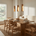 Alven Taper Wooden Pendant Light – Minimalist Hanging Lamp for Dining & Living Spaces