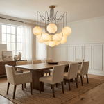 Celestara Alabaster Orb Chandelier — Oversized Brass Pendant Light