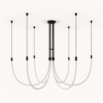 Serpentine Halo LED Chandelier – Modern Sculptural Pendant Light for Dining and Living Spaces