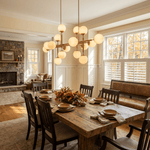 Orbelis Globe Chandelier – Modern Linear Pendant Light with Opal Glass Globes