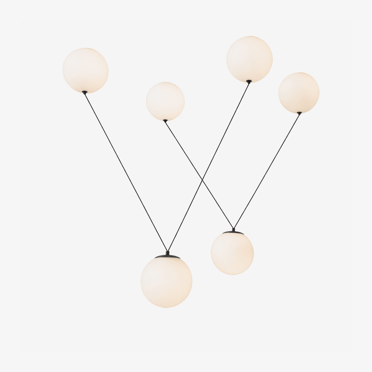 Asteris Multi-Globe Pendant Light – Opal Glass & Black Cord