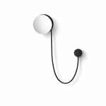 Orbit Dual Globe Wall Sconce in Opal Glass and Black Metal