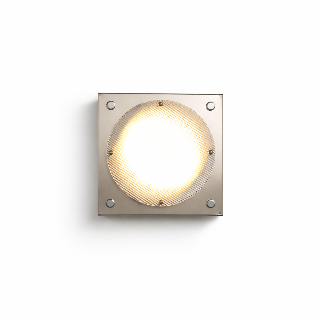 Halo Grid Modern LED Flush Mount Ceiling Light in Silver and White
