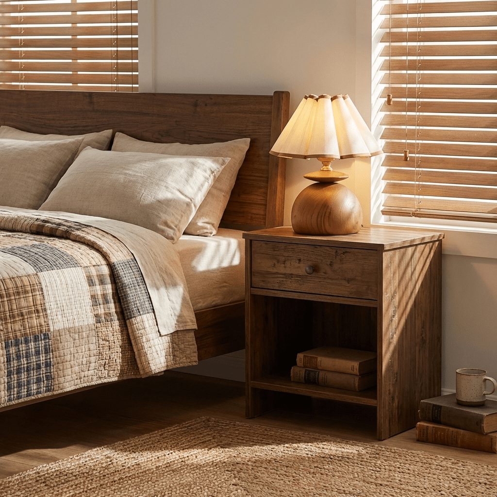 Liora Pleated Table Lamp – Sculptural Wood & Fabric Designer Lamp