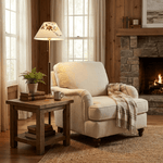 Florienne Floor Lamp – Botanical Brass & Wood Designer Lighting