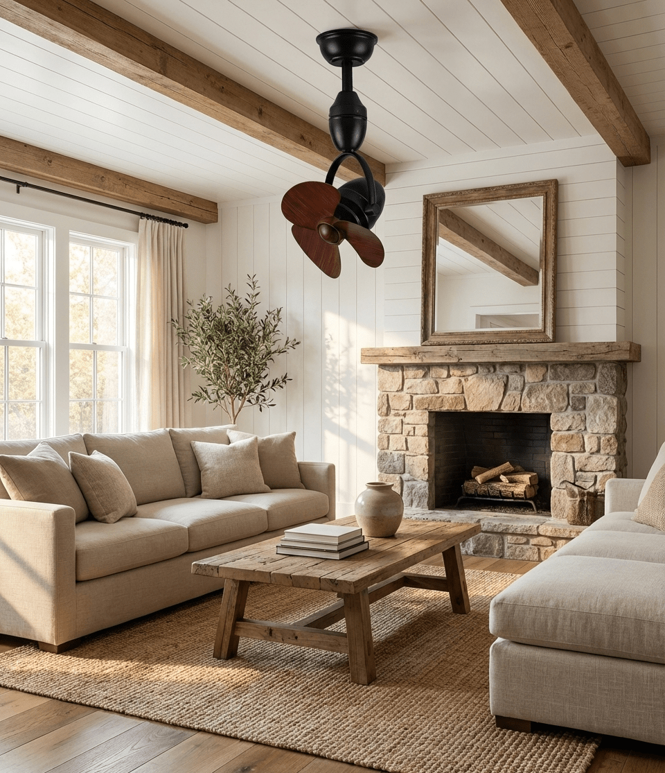 Aerion Pivot Ceiling Fan with Sculpted Wood Blades