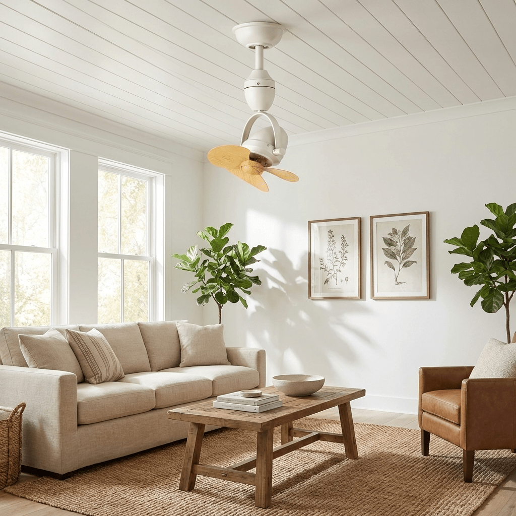 Aerion Pivot Ceiling Fan with Sculpted Wood Blades