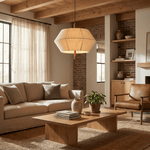 Soren Linen Pendant Light – Geometric Nordic Design for Modern Interiors