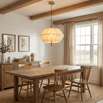 Soren Linen Pendant Light – Geometric Nordic Design for Modern Interiors