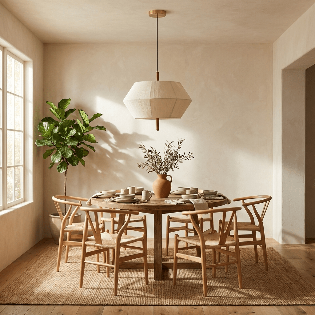 Soren Linen Pendant Light – Geometric Nordic Design for Modern Interiors