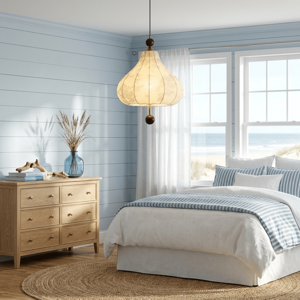 Maribel Floral Fabric Pendant Light with Wooden Accents
