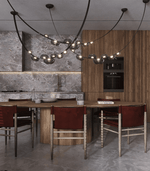 Orvyn Leather Arc Chandelier – Modern Linear LED Pendant Light