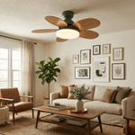 Petalo Six-Blade Wooden Ceiling Fan with Integrated LED Light